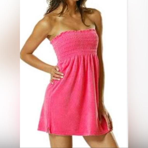 Juicy Couture Dresses & Skirts - Juicy Couture Smocked Terry Tube Dress in Watermelon